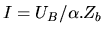 $I=U_B/\alpha .Z_b$